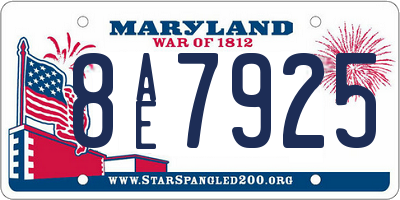 MD license plate 8AE7925
