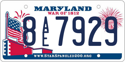 MD license plate 8AE7929