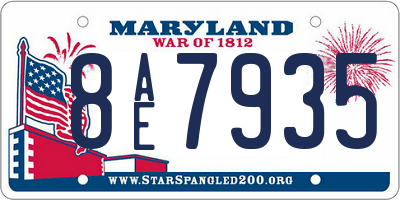 MD license plate 8AE7935