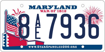 MD license plate 8AE7936