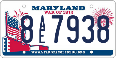 MD license plate 8AE7938