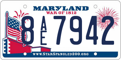 MD license plate 8AE7942