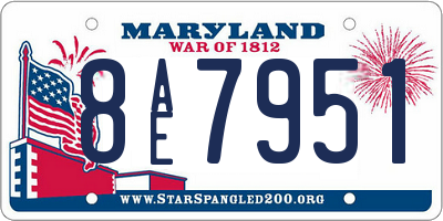 MD license plate 8AE7951