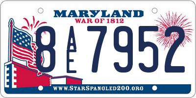 MD license plate 8AE7952