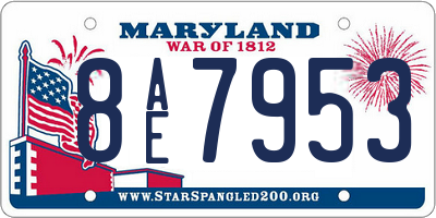 MD license plate 8AE7953