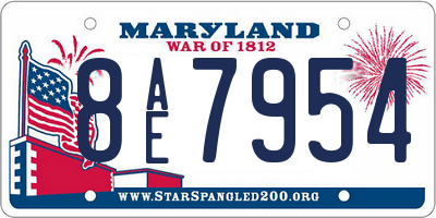 MD license plate 8AE7954