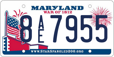 MD license plate 8AE7955
