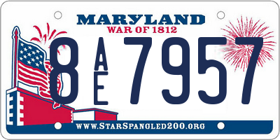 MD license plate 8AE7957