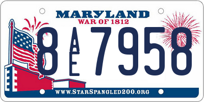 MD license plate 8AE7958