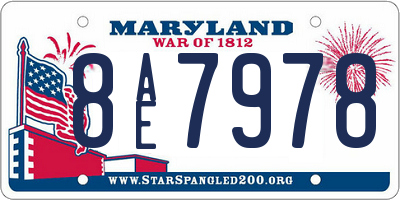 MD license plate 8AE7978