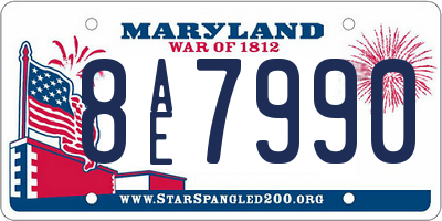 MD license plate 8AE7990