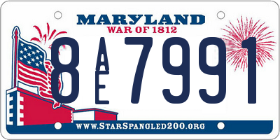 MD license plate 8AE7991