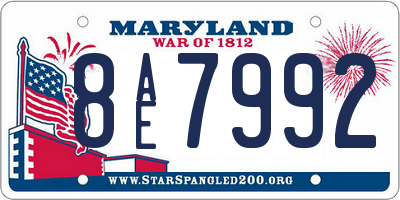 MD license plate 8AE7992