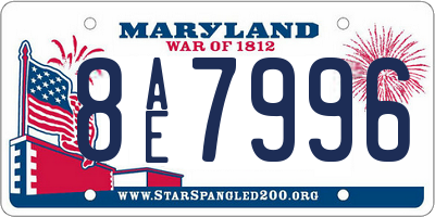 MD license plate 8AE7996