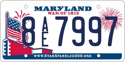 MD license plate 8AE7997