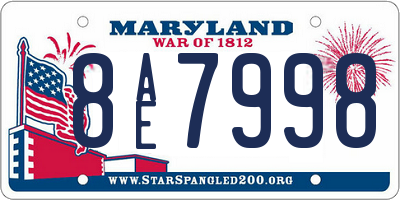 MD license plate 8AE7998