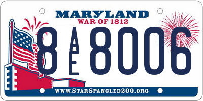MD license plate 8AE8006