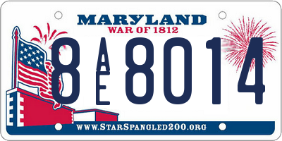 MD license plate 8AE8014