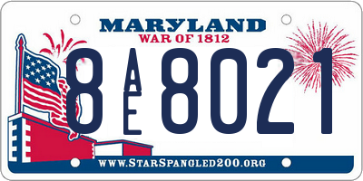 MD license plate 8AE8021