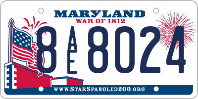 MD license plate 8AE8024