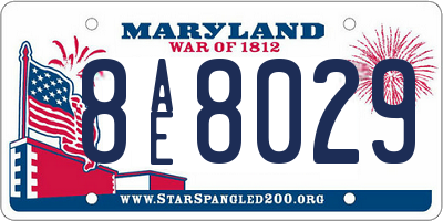 MD license plate 8AE8029