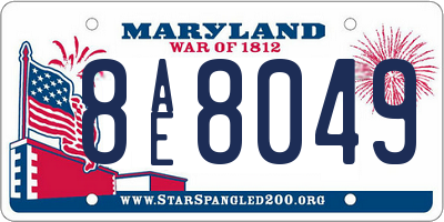 MD license plate 8AE8049