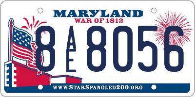 MD license plate 8AE8056