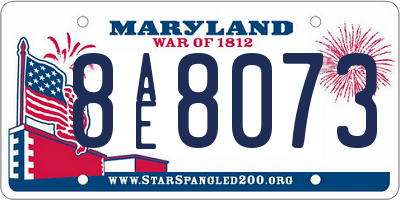 MD license plate 8AE8073