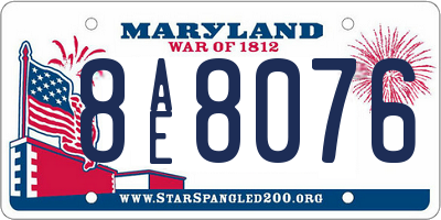 MD license plate 8AE8076