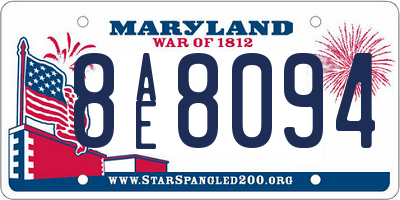 MD license plate 8AE8094