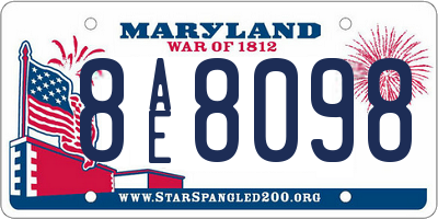 MD license plate 8AE8098