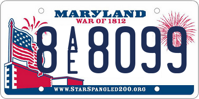 MD license plate 8AE8099