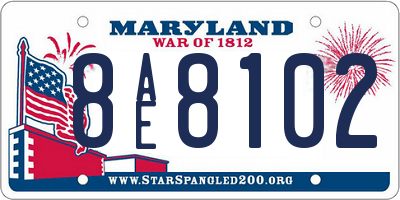 MD license plate 8AE8102