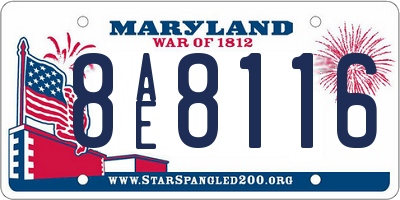 MD license plate 8AE8116