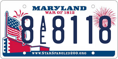 MD license plate 8AE8118