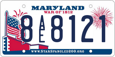 MD license plate 8AE8121