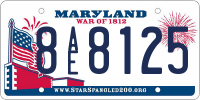 MD license plate 8AE8125
