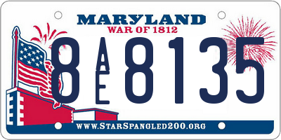 MD license plate 8AE8135