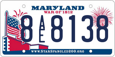 MD license plate 8AE8138