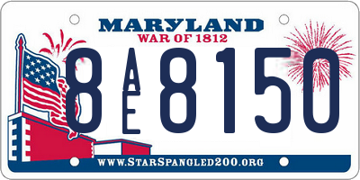 MD license plate 8AE8150