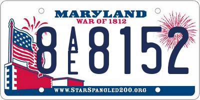 MD license plate 8AE8152