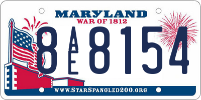 MD license plate 8AE8154