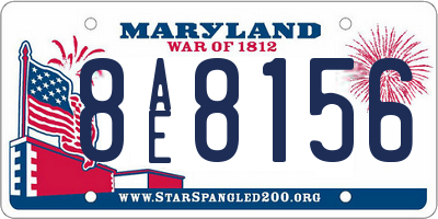 MD license plate 8AE8156