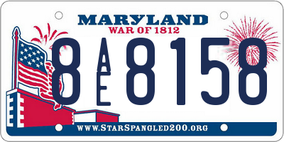 MD license plate 8AE8158