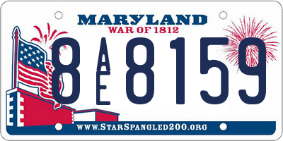 MD license plate 8AE8159