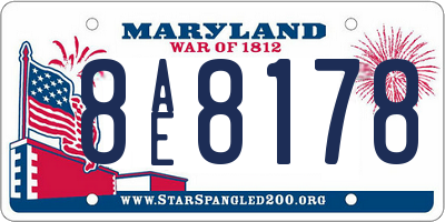 MD license plate 8AE8178