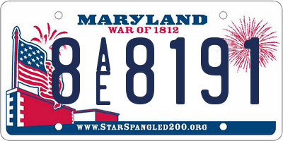 MD license plate 8AE8191