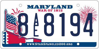 MD license plate 8AE8194