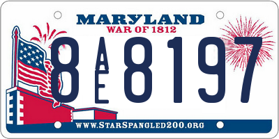 MD license plate 8AE8197
