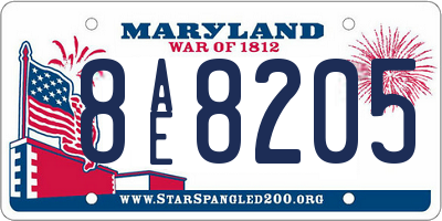 MD license plate 8AE8205